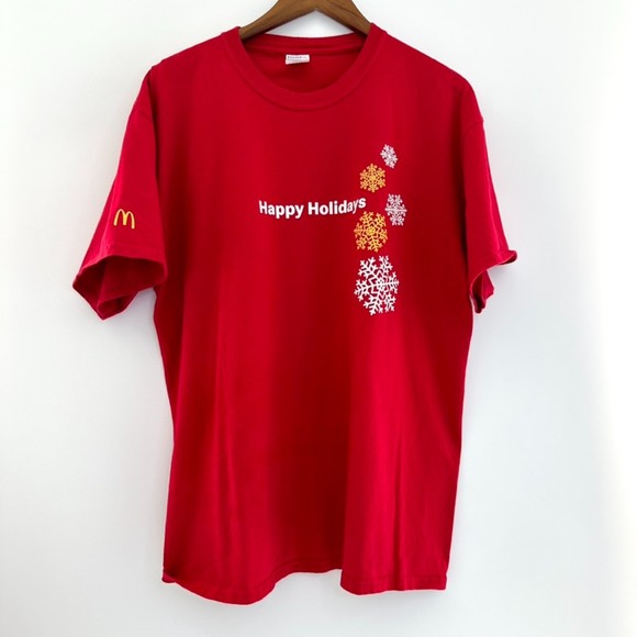 McDonalds Holiday Christmas Red Shirt Size XL - Picture 1 of 6
